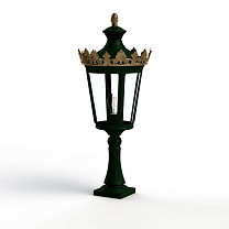 Louvre N° 3; one-piece clear glass E27 105W; British green