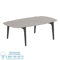 СТОЛИК TEA TIME 120X65CM H40 АНТРАЦИТОВЫЙ КЕРАМИЧЕСКИЙ CEMENTO LUMINOSO Royal Botania