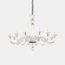 199375 Ideal lux Brigitta подвесная люстра с двенадцатью рожками из прозрачного стекла