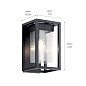 Mercer 12" 1 Light Wall Light Clear Seeded Glass Black уличный настенный светильник 59060BSL Kichler — фото 3