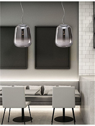 7212602 Nova Luce Oliverio двойной подвесной светильник с дымчатыми стеклянными плафонами