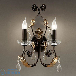 4962/A2 MM lampadari Adele двухрожковое настенное бра с хрустальными подвесками и коваными элементами