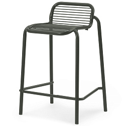 608048 Normann Copenhagen Vig барный стул с металлическим основанием и зеленым сиденьем