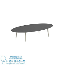 СТОЛ STYLETTO HIGH LOUNGE 250X130CM АЛЮМИНИЕВЫЕ НОЖКИ ГРИБНАЯ КЕРАМИЧЕСКАЯ СТОЛЕШНИЦА ЧЕРНЫЙ Royal Botania