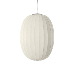 KWH65 PW LED Made by Hand Knit-Wit Подвесной светильник с овальным текстильным абажуром белого цвета с LED