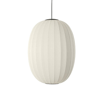 KWH65 PW LED Knit-Wit Made By Hand Подвесной светильник с овальным текстильным абажуром белого цвета с LED