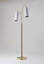 Antique Brass with Dark Cane shown with 5 Kelly Empire in Natural Linen with Wolf Silk lining