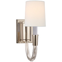 Vivian Single Sconce полированный никель с льняным абажуром