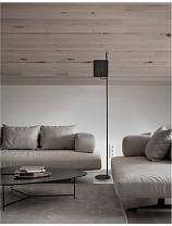 Black Fabric Shade Black Aluminium LED E27 1x12Watt 100-240 Volt IP20 Bulb Excluded D: 20 H: 176 cm Cable L: 192 cm
