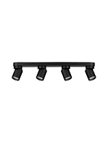 Sandy Black Aluminium LED GU10 4x10 Watt 100-240Volt IP20 bulb excluded L: 60 W: 6.5 H: 12.5 cm