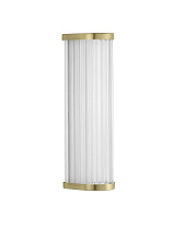 Glass Brushed Gold Metal Aluminium LED 11Watt 220-240Volt 888Lm IP44 3000-4000K CCT by Dip Switch L:10 W:8.2 H:30 cm