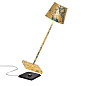 LD0340AFO Zafferano Настольная лампа на батарейках POLDINA TAVOLO PRO IP20, синяя, с позолотой, с регулировкой яркости — фото 1