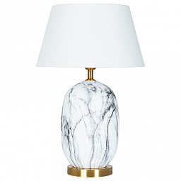 A4061LT-1PB Arte Lamp Sarin настольная лампа с мраморным основанием и белым абажуром