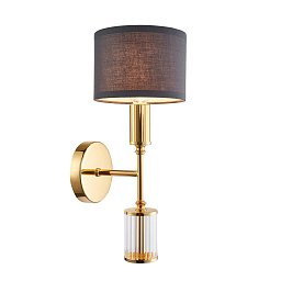 Бра Favourite Laciness 2609-1W — золотое бра с чёрным тканевым абажуром
