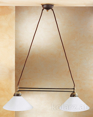 люстра на штанге с двумя плафонами