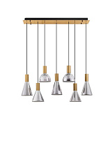 Triac Dimmable Brass Gold Metal Base Top Smokey & Sand White Glass LED 47Watt 220-240Volt 966Lm IP20 3000K L:96 W:33 H:150 cm