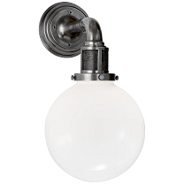 McCarren Single Sconce бронза с белым стеклом