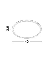 White ABS Acrylic LED 36 Watt 220-240Volt 3200Lm IP20 3000-4000-6500K CCT by Dip Switch D: 40 H: 2.5 cm