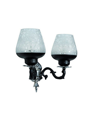 Black &amp; Silver Gothic Double Aluminium Wall Sconce бра FOS Lighting Allu-BlackSilver-PanBlackEtch-WL2