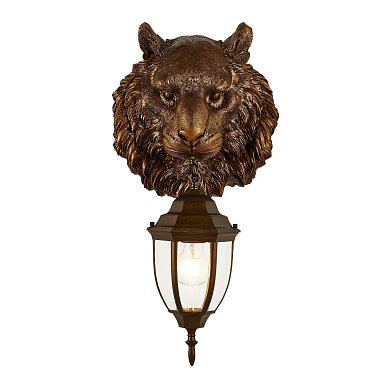 Уличный настенный светильник Favourite Hunt 2818-1W — коричневый уличный фонарь с фигурой животного в классическом стиле