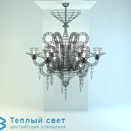 20734_CBF902 Forestier Gloria люстра с множеством стеклянных подвесов и рожковым каркасом