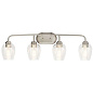 Valserrano 33.50" 4 Light Vanity Light Clear Seeded Glass Brushed Nickel настенный светильник 45130NICS Kichler — фото 1