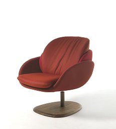 Вращающееся кресло Opium Porada на основании из ореха