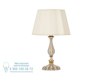 Veronique Старинная бело-золотая настольная лампа с абажуром Possoni Illuminazione 796/LG
