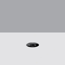 Light Up Floor-recessed Orbit luminaire D=45mm - Flush-mounted all glass cover - Warm White LED - Wall Washer optic 1W 32.5lm - 2700K - Colour: Black