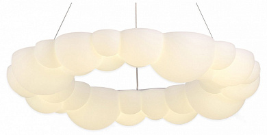 подвесной светильник кольцевой формы с матовыми плафонами белого цвета