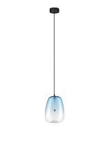 Gradient Light Blue Glass & Matt Black Metal Base LED 3Watt 220-240Volt 140Lm IP20 3000K D:16 H:37-227 cm