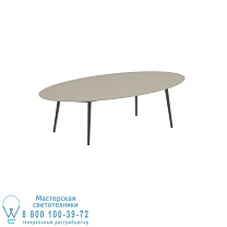НИЗКИЙ ОБЕДЕННЫЙ СТОЛ STYLETTO 250X130CM АЛЮМИНИЕВЫЕ НОЖКИ БРОНЗОВАЯ КЕРАМИЧЕСКАЯ СТОЛЕШНИЦА ЖЕМЧУЖНО-СЕРЫЙ Royal Botania