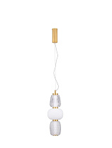 Triac Dimmable Clear & Opal Glass Platinum Gold Metal Base LED 28 Watt 220-240 Volt 1820Lm 3000K IP20 D:17 H: 120 cm