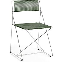 X-Line Chair, сиденье и спинка сталь с порошковым покрытием, осенний зеленый / каркас хромированная сталь (для помещений)