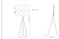 Торшер Iris Floor Tripod 60 DCW éditions, белый диск, чёрная тренога IRIS F TRIPOD 60 2700K — фото 5