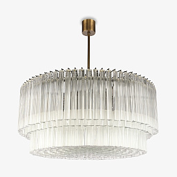 CL412-90 Bella Figura Concave люстра-барабан с прозрачными рифлёными стеклянными элементами