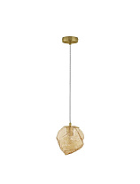 Amber Glass Brass Gold Metal LED E14 1x5 Watt 100-240 Volt IP20 Bulb Excluded D: 18 H: 20 cm