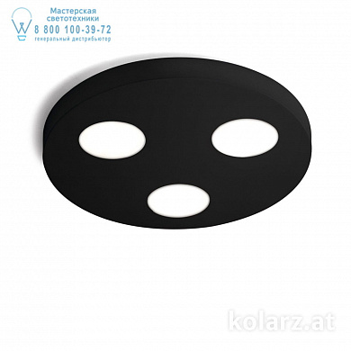 Kolarz CLICK A1344.13R.Bk потолочный светильник черный ø30cm высота 3cm 3 лампы gx53