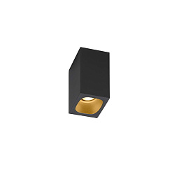 PIRRO SPOT SURFACE 1.0 Jet Black + Gold Wever Ducre Pirro настенный накладной светильник черно-золотой