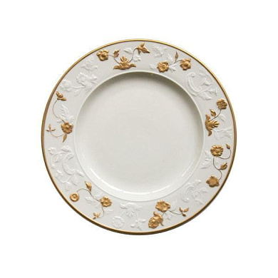Taormina white & gold dessert plate тарелка, Villari
