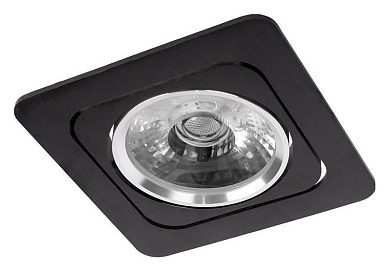 встраиваемый потолочный светильник квадратной формы чёрного цвета