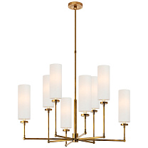 Ziyi Large Chandelier полированная старая латунь с льняными абажурами