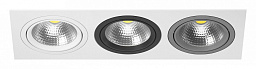 i836060709 Lightstar Intero 111 двойной встраиваемый потолочный светильник бело-серый