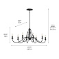 Freesia 8 Light Oval Chandelier Textured Black люстра 52457BKT Kichler — фото 10