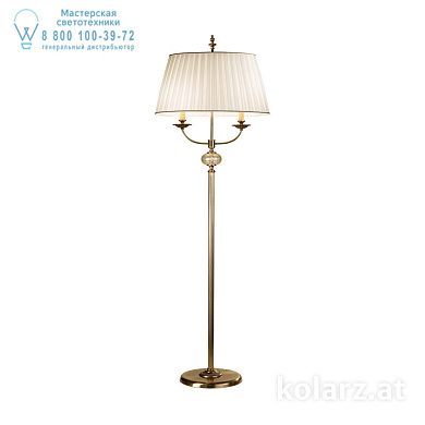 Kolarz ASCOT 0195.42.4 торшер состаренная латунь длина 58cm ширина 33cm высота 175cm 2 лампы e14