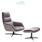 112062 Swivel Chair & Ottoman Nautilus roche taupe velvet Eichholtz