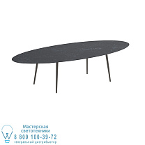 STYLETTO STANDARD ОБЕДЕННЫЙ СТОЛ 320X140CM АЛЮМИНИЕВЫЕ НОЖКИ БРОНЗОВАЯ КЕРАМИЧЕСКАЯ СТОЛЕШНЯ NERO MARQUINA Royal Botania