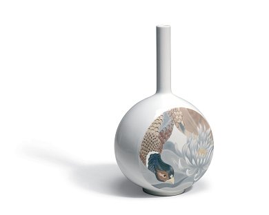 Фарфоровая ваза с росписью фазанов Canvas Lladro 01007075