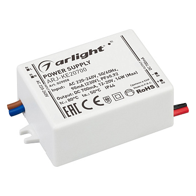 029058 Arlight LED драйвер ARJ-KE20700 (14W, 700mA, PFC)