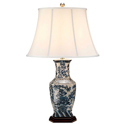 BLUE-HEX-TL Elstead Blue Hex настольная лампа с фигурным керамическим основанием и текстильным абажуром